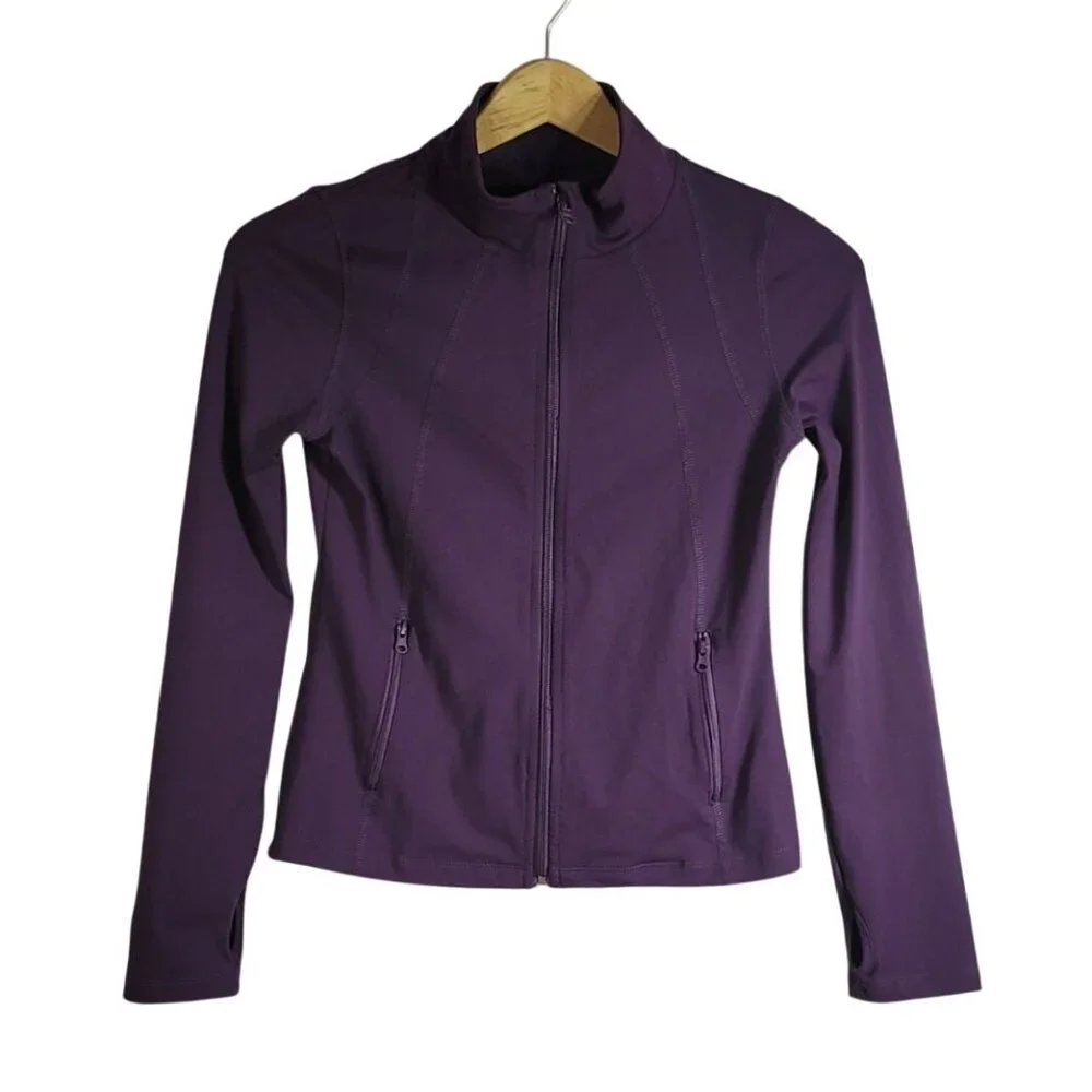 Joe Fresh Track Jacket Purple Size 14 XL Zip Pockets Long Sleeve Thumb Holes